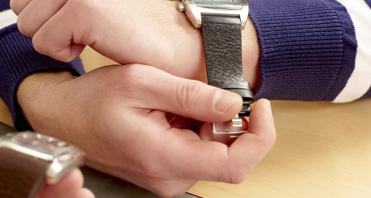 Accutime provides both leather and chain link watches.