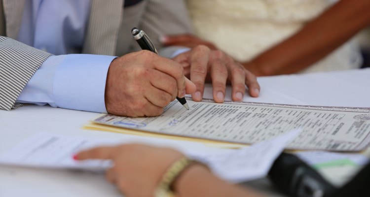 Signing marriage license