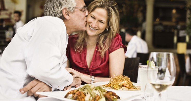 Man kissing woman