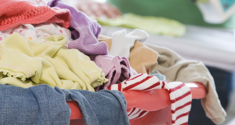 Woman and laundry basket