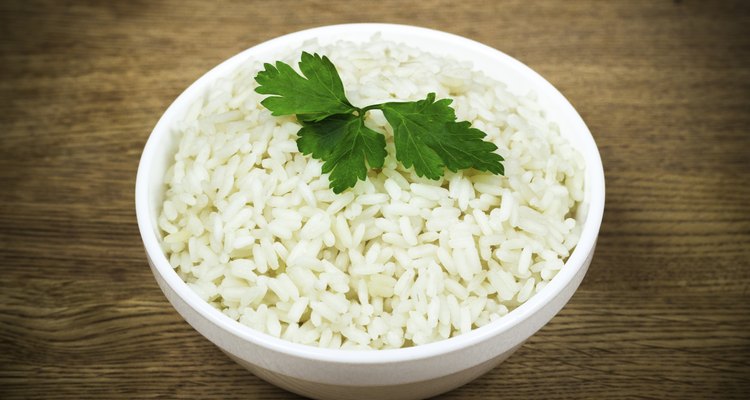 Plate of boiled rice