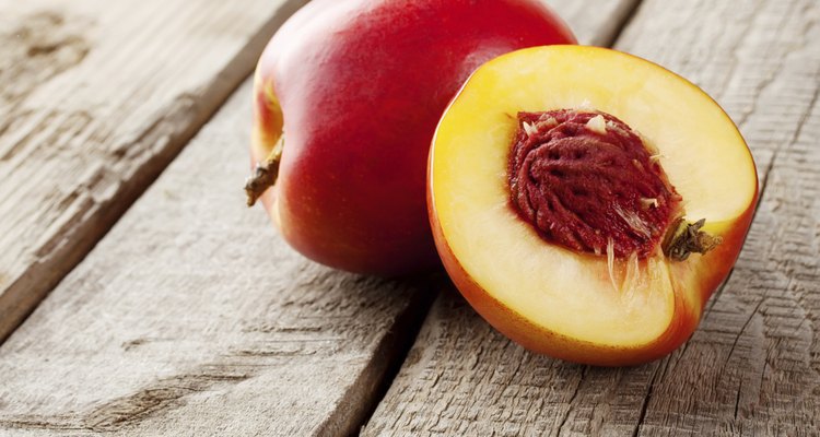 Ripe nectarines sliced