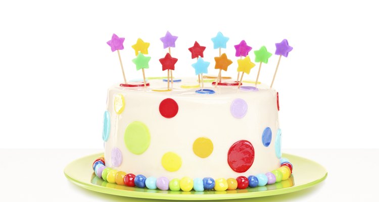 Colorful delicious cake with stars decorations