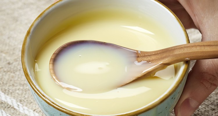 bowl of condensed milk with sugar