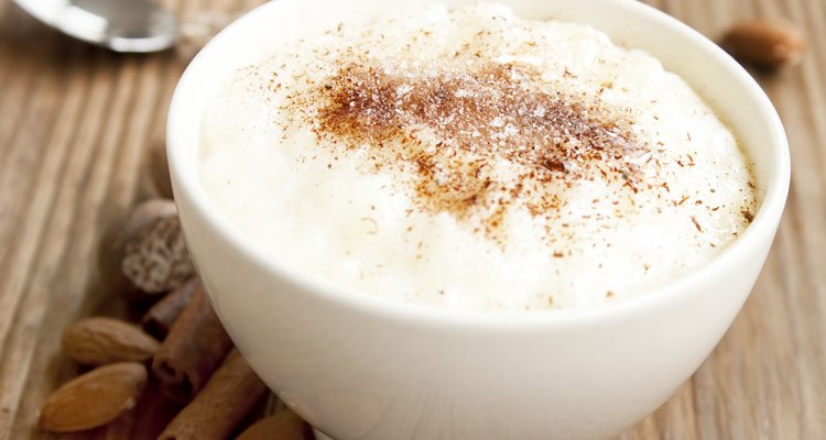 Rice pudding with cinnamon powder