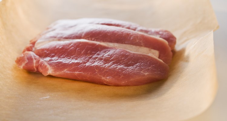 Raw pork loin, close-up