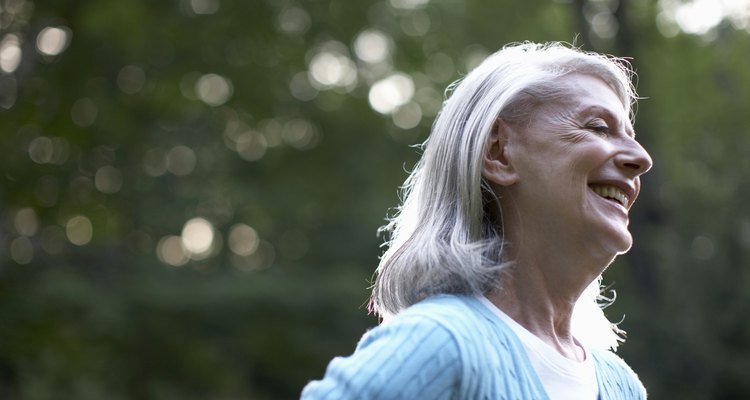 Close-up of mature woman laughing