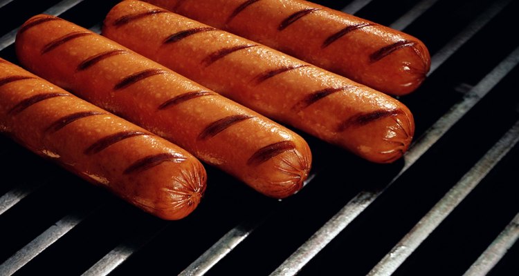 Hot dogs on the grill