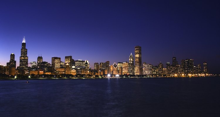Night shot of skyline.