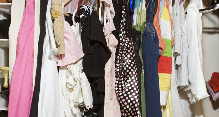 Clothes in woman's closet