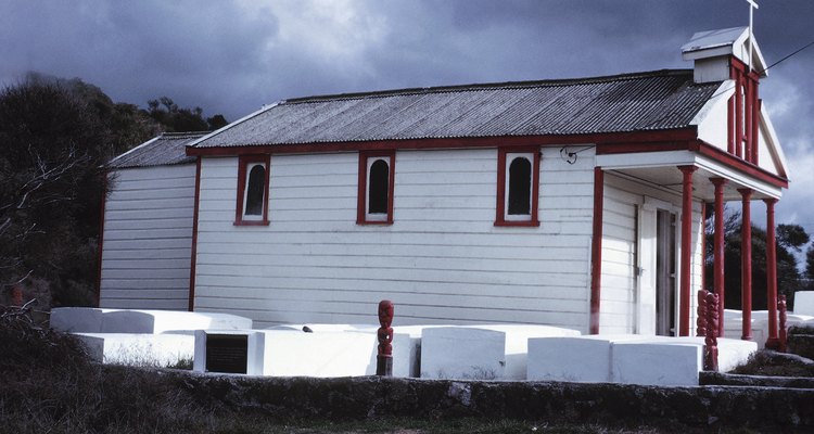 White clapboard provincial chapel , New Zealand