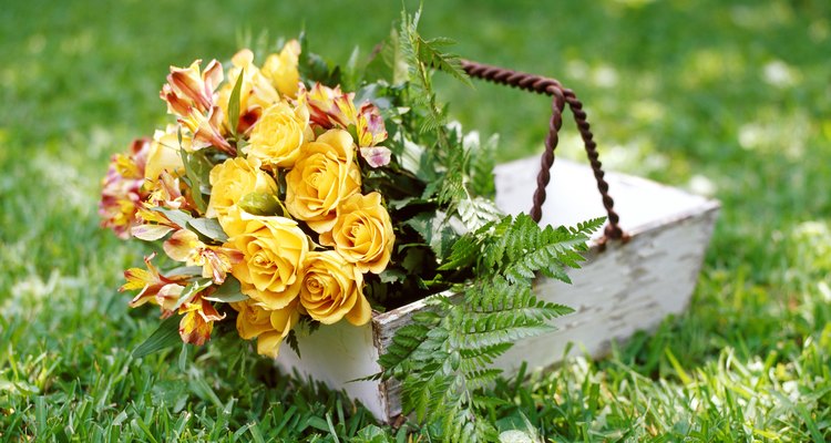 Add a basket of flowers to a