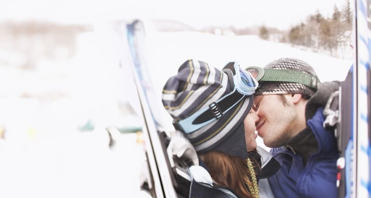 Close-up of couple in embrace