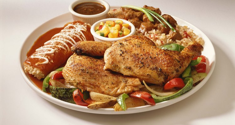 Add ingredients to pre-cooked chicken.