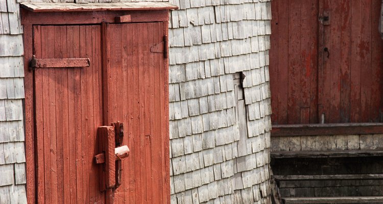 Shed doors can use any of a variety of exterior hinges.