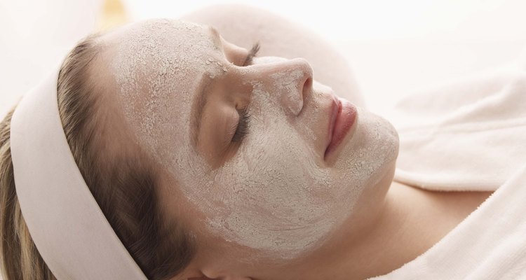 Woman resting in facial mask
