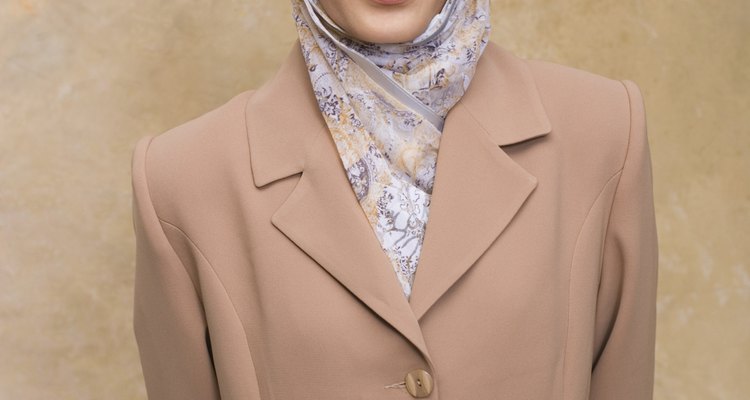 Middle-Eastern woman wearing hijab headscarf and jilbab