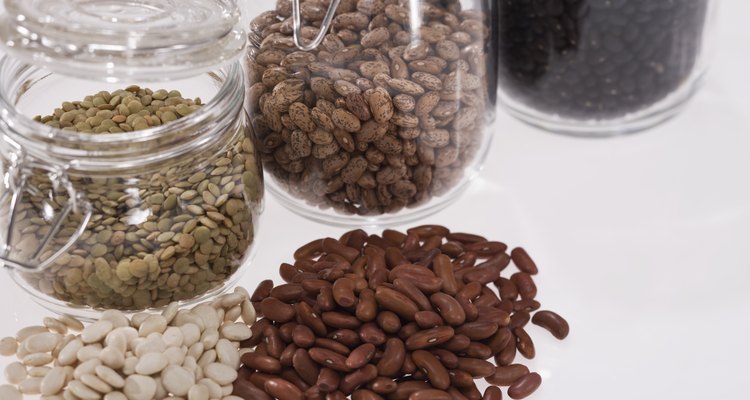 Beans and seeds in jars