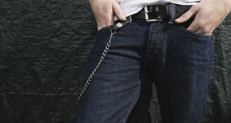 Teenager wearing jeans with chain wallet