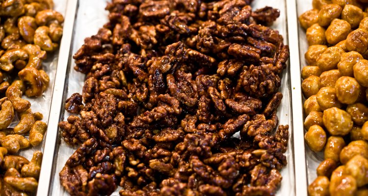 Walnuts on display in market