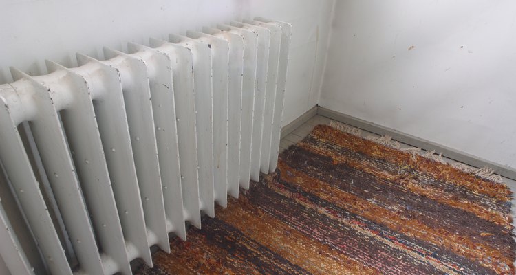 Lockshield valves control the radiator's water flow.
