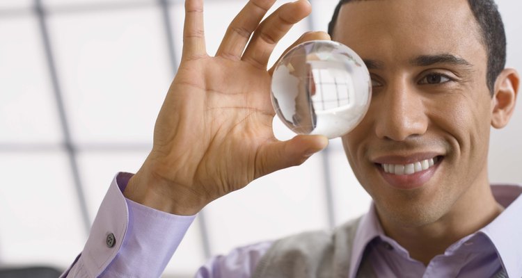 An attractive display of paperweights draws the eye.
