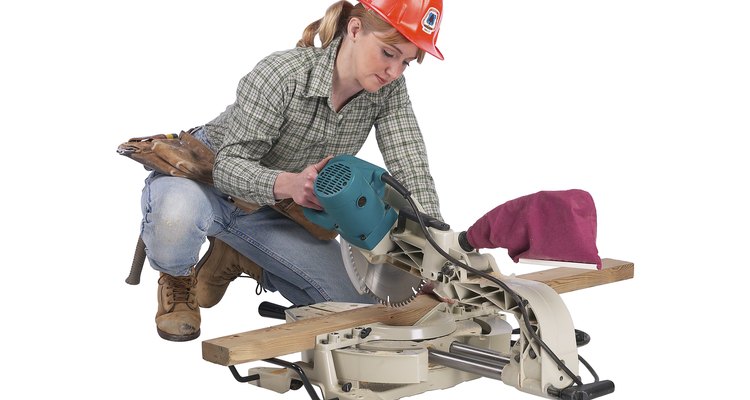 A mitre saw is the only real option when it comes to cutting wood at an angle.