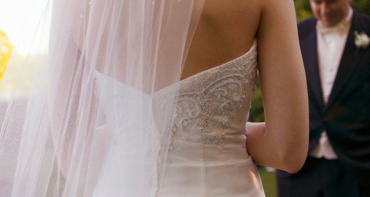 Back view of a bride