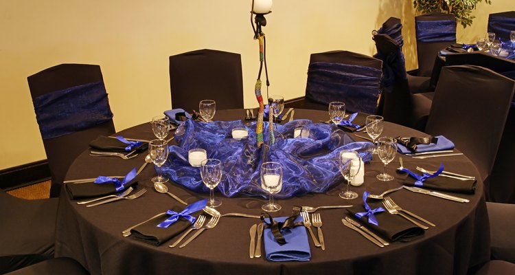 Black table setting