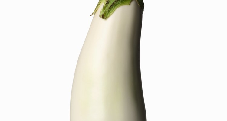 Close-up of a white eggplant