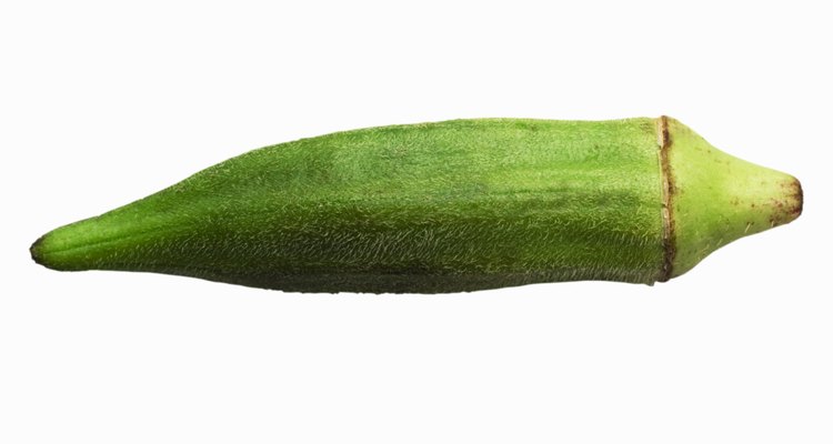 Fresh okra should be green with few dark spots.