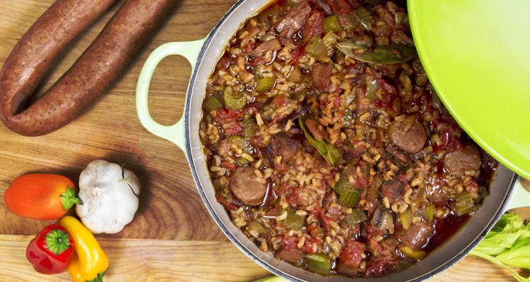 Jambalaya with ingredients