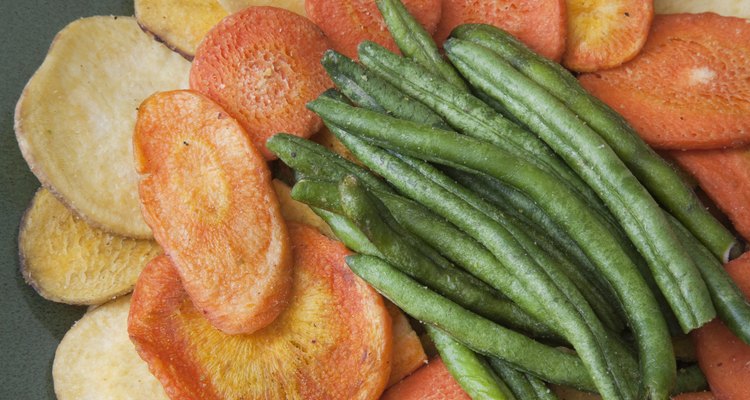 Vibrant Colored Dried Vegetables on Green Plate