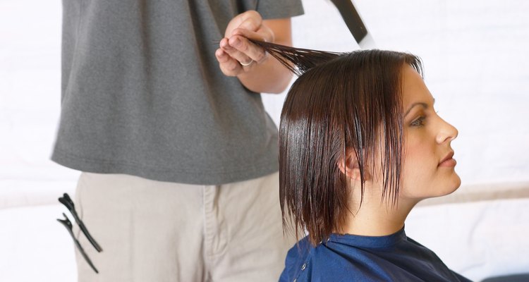 Woman in hair salon