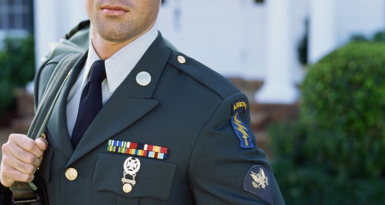 Portrait of a young man wearing a military uniform