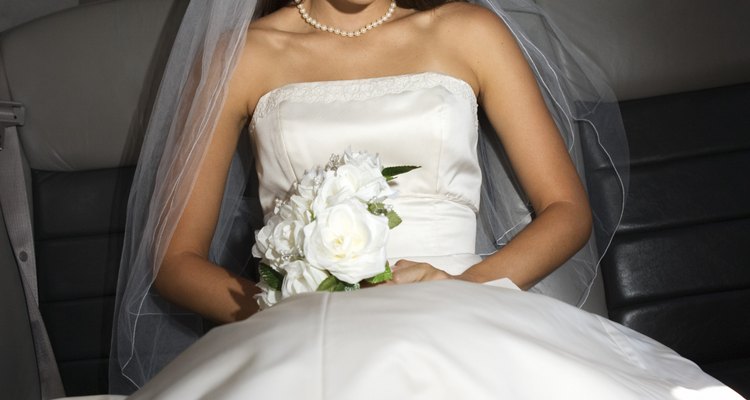Bride posing in gown