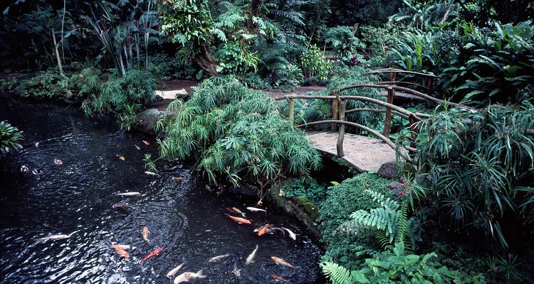 Slate is heavy enough to securely weigh down pond liners.