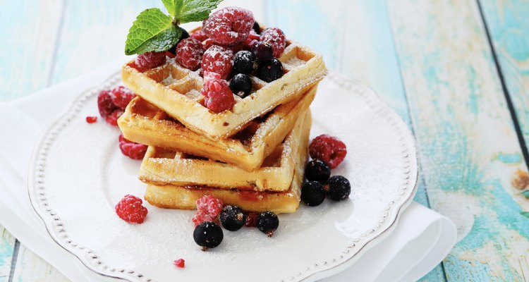 waffles with summer berries