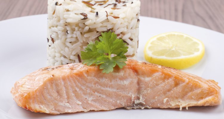 Salmon with wild rice