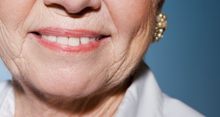 Senior woman wearing earrings