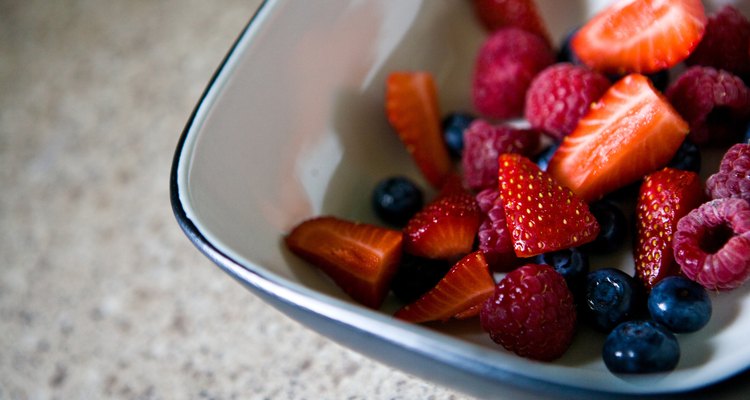 Steam fresh fruit to make baby food.