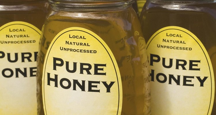 Jars of pure honey