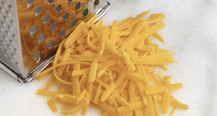 Shredded cheese and grater