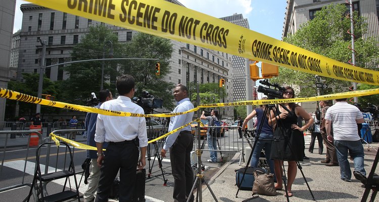 Escena del crimen en el centro de la ciudad.