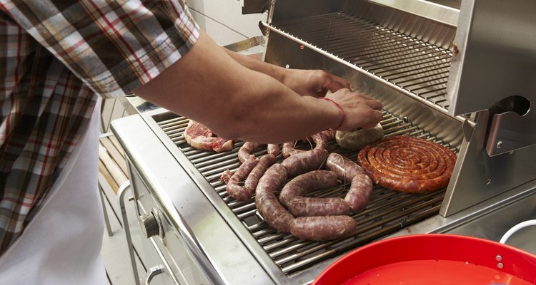 Backyard barbecue grill closeup