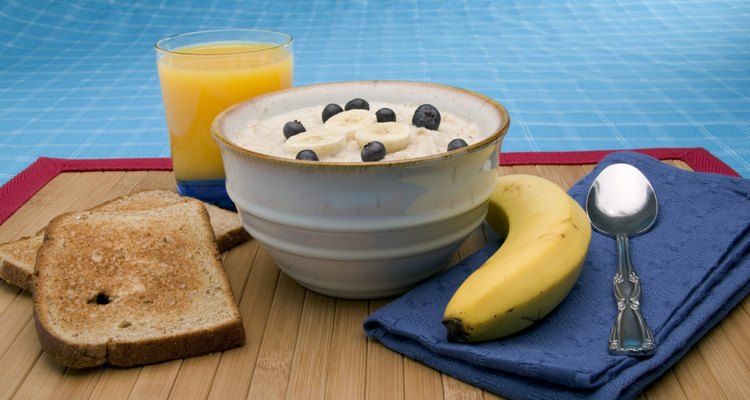 Bananas, rice cereal and toast combine for a very binding breakfast.