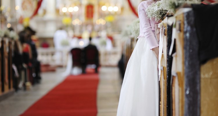 Girl watching a wedding ceremony