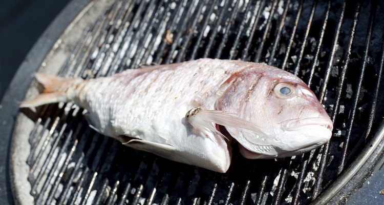 Fish on a grill
