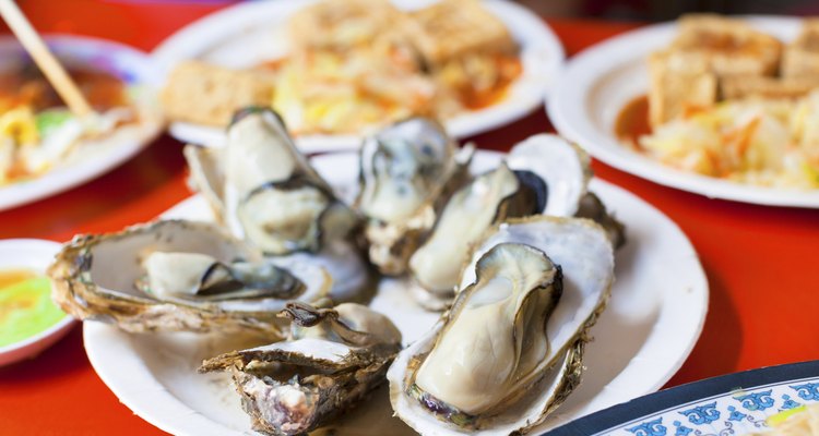 delicious and nutrition sea food  ,barbecue Oysters with mustard
