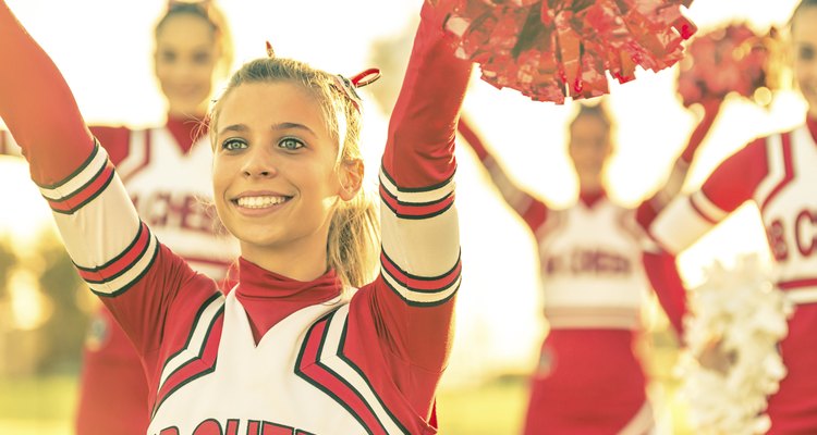 Portrait of a cheerleeder in action